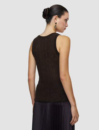 YCAZA TANK SHEER RIB COCOA