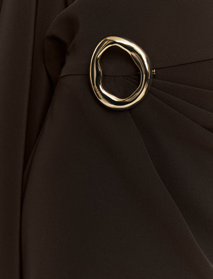 JOYA DRESS SATIN TWILL COCOA