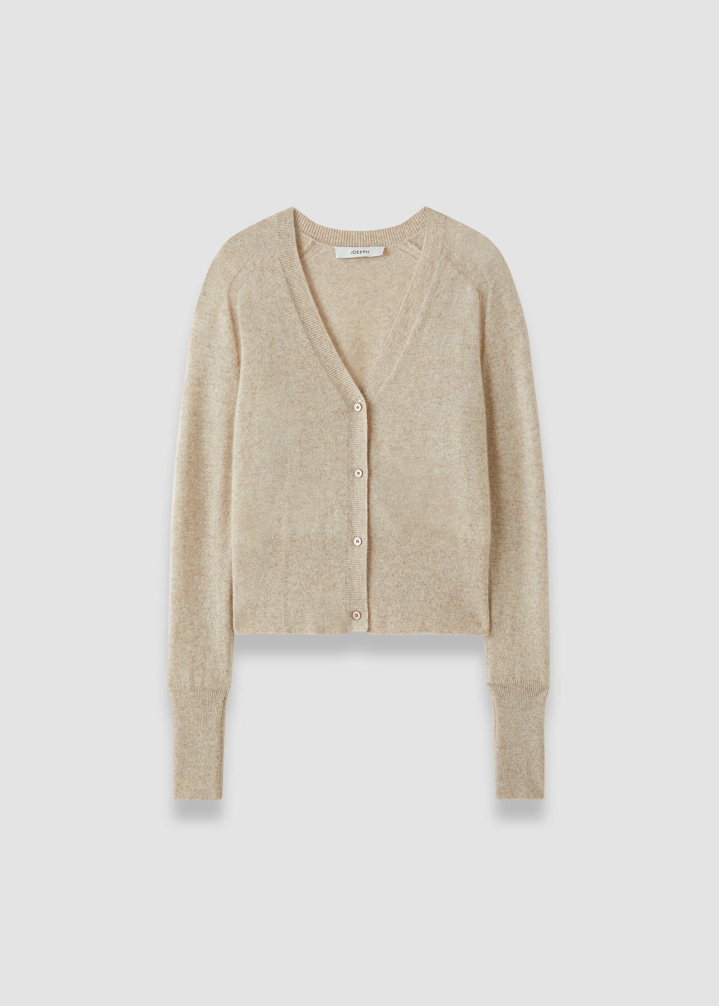 Beige cardigan on a light gray background