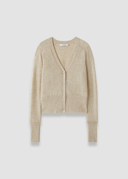 Beige cardigan on a light gray background