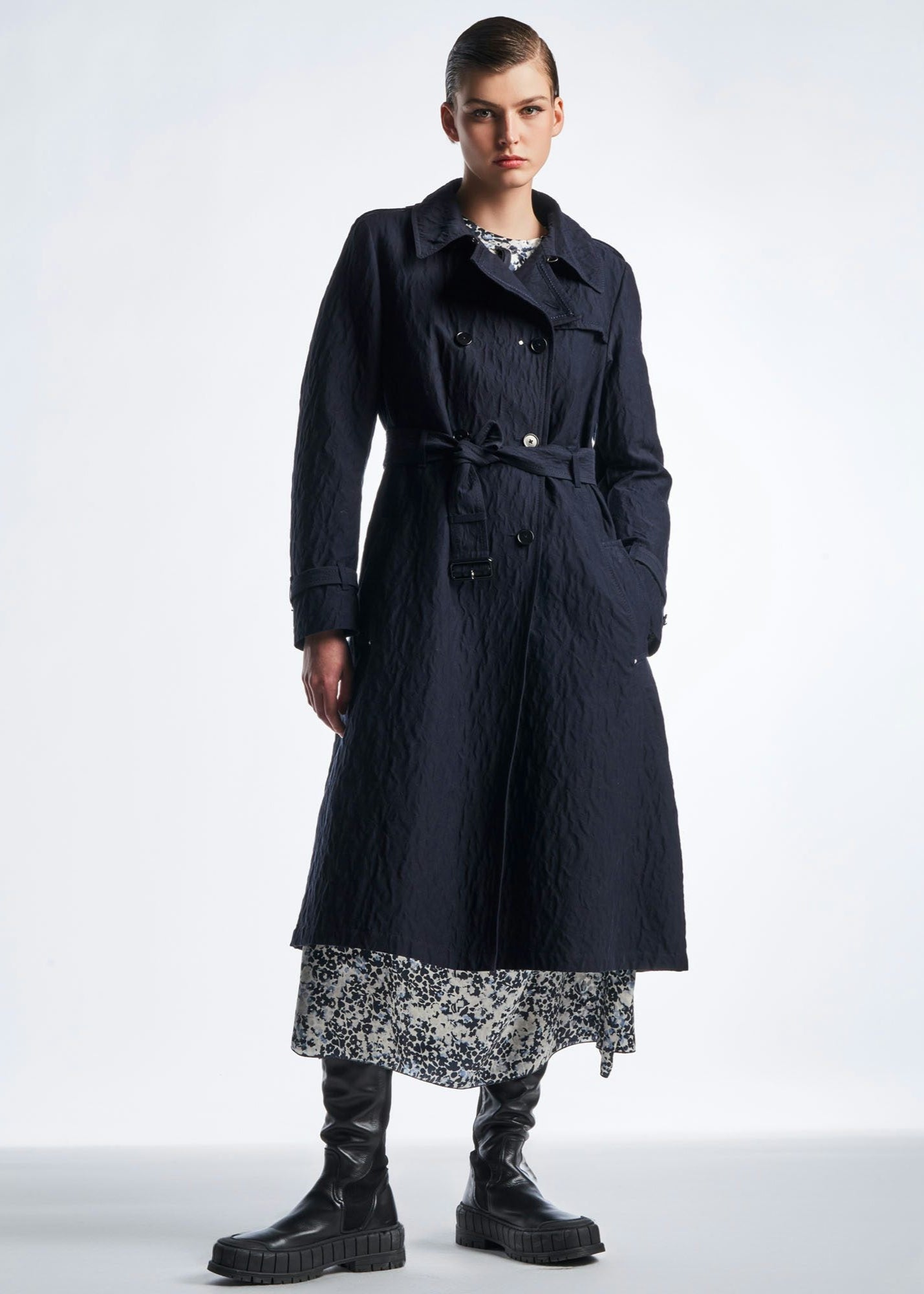 OPINION DOUBLE BREASTED FULL SKIRT COAT