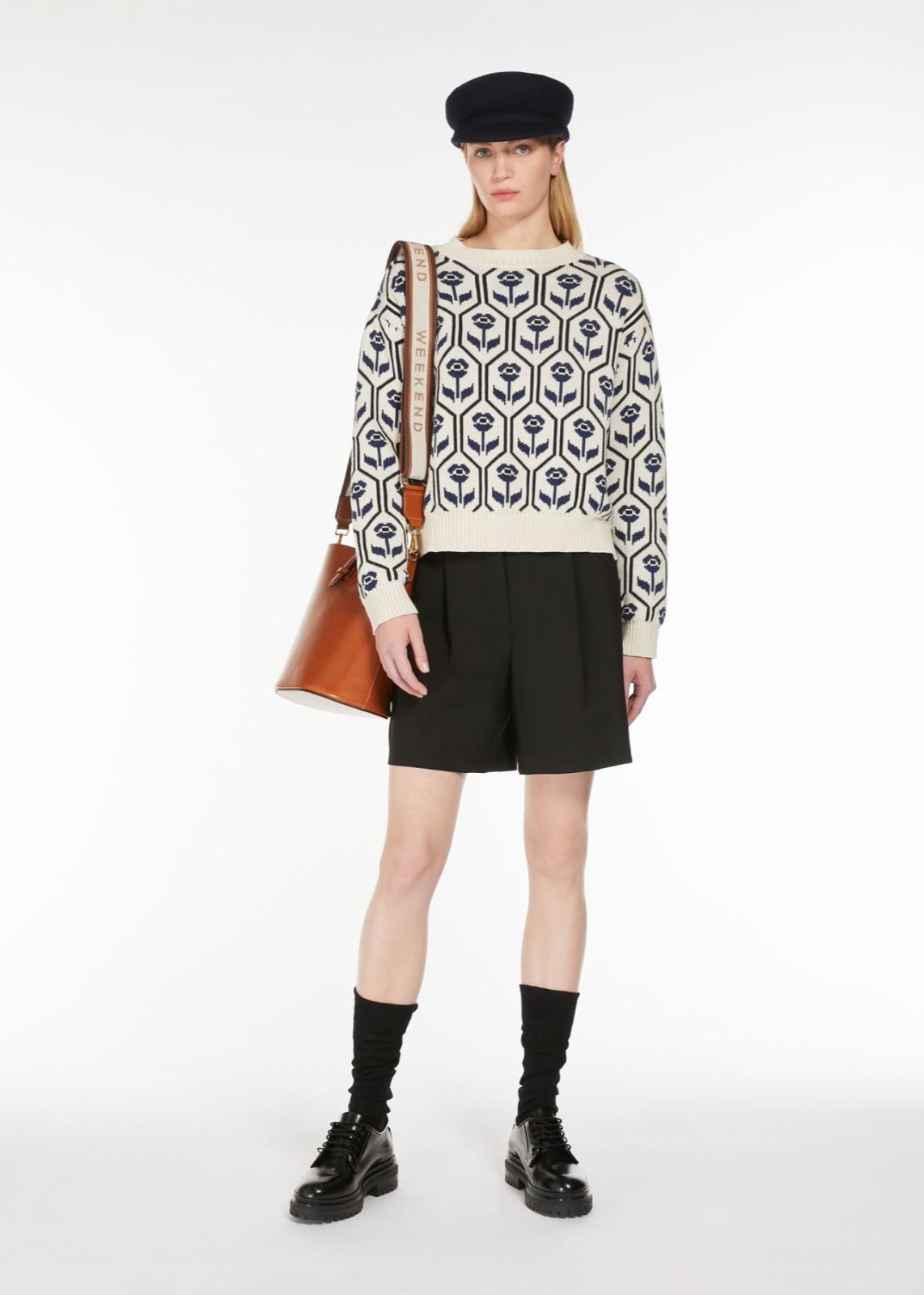 ODEON JACQUARD KNITTED PATTERN SWEATER