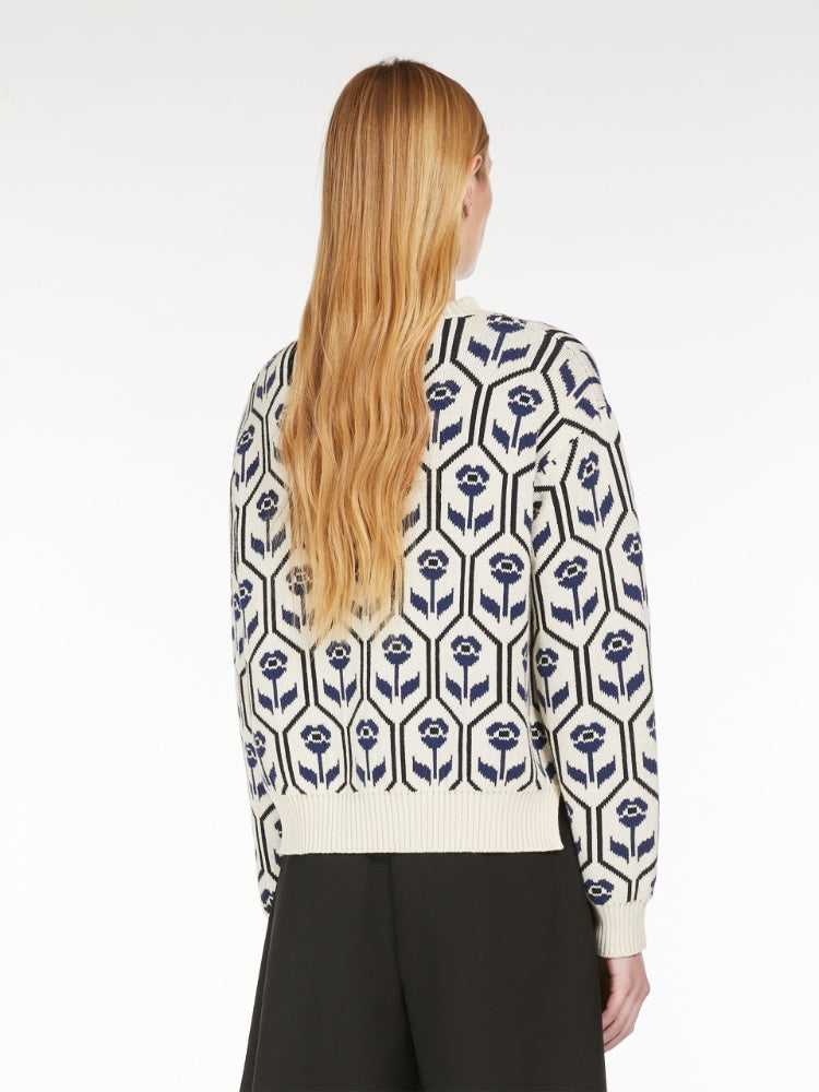ODEON JACQUARD KNITTED PATTERN SWEATER