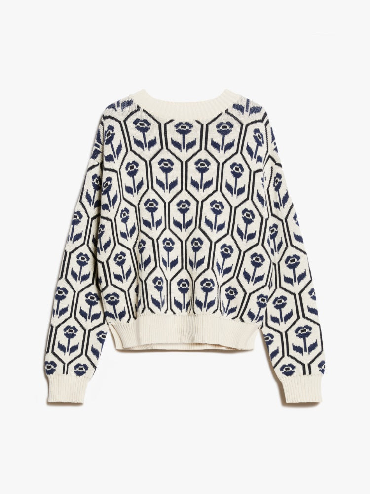 ODEON JACQUARD KNITTED PATTERN SWEATER
