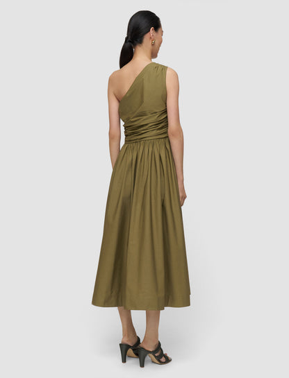 ROS ONE SHOULDER DRESS W MIDI SKIRT FIG LEAF