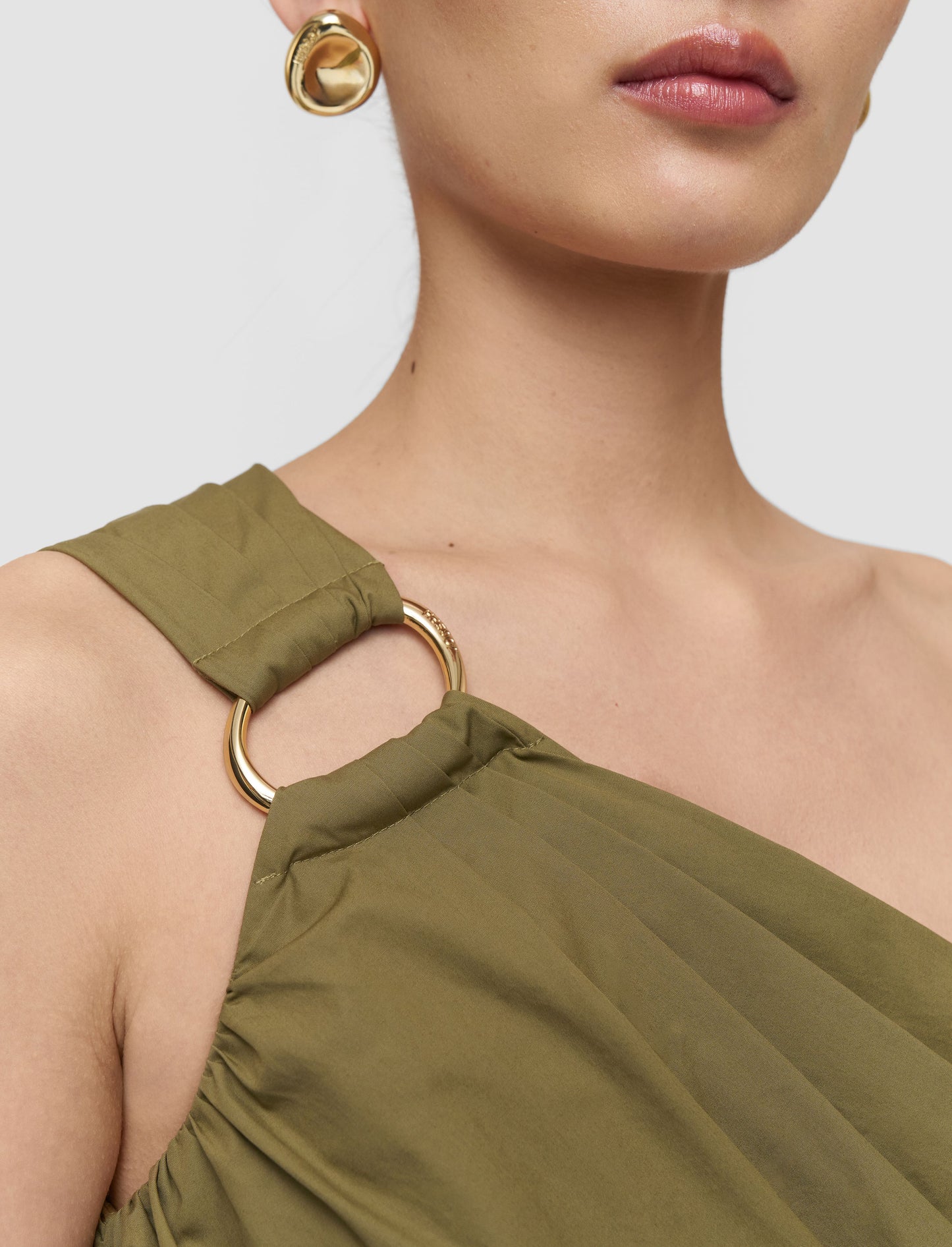 ROS ONE SHOULDER DRESS W MIDI SKIRT FIG LEAF