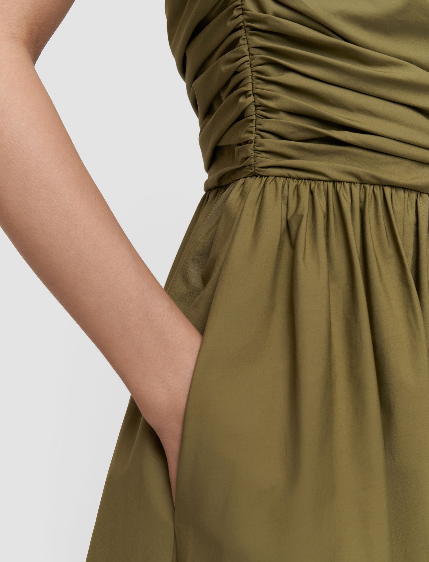 ROS ONE SHOULDER DRESS W MIDI SKIRT FIG LEAF