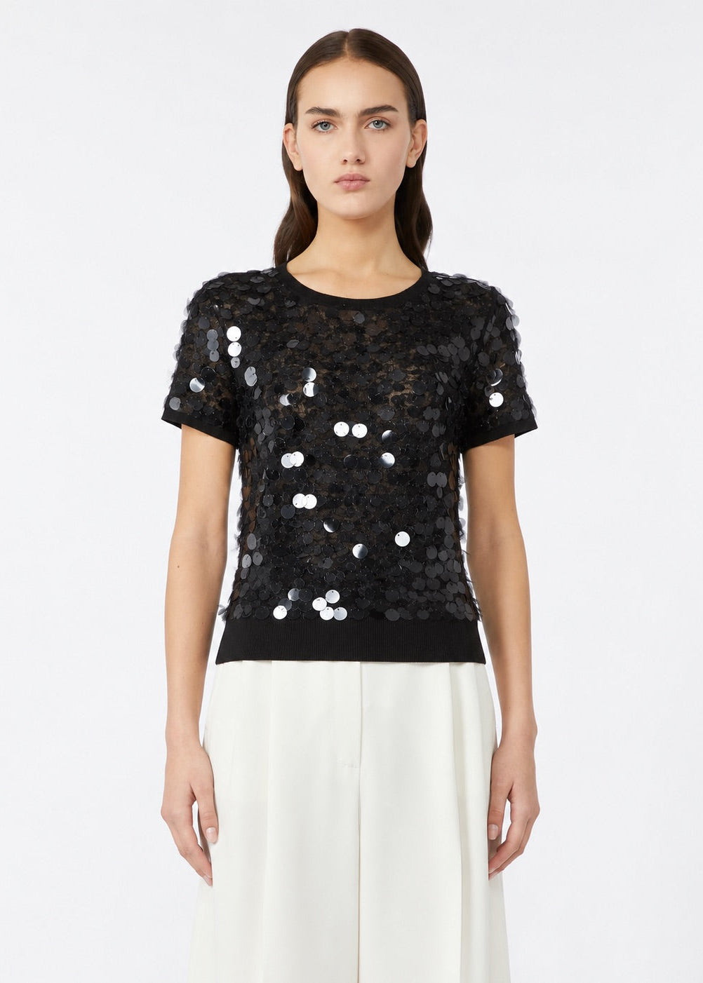 Saio Virgin Wool Knit In Black by Max Mara - view 1