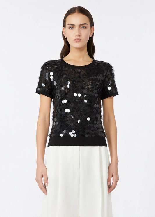Saio Virgin Wool Knit In Black by Max Mara - view 1