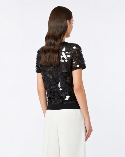 Saio Virgin Wool Knit In Black by Max Mara - view 3
