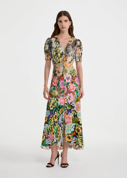 Lea Long Dress In Aster Garden Plmt by SALONI - view 1