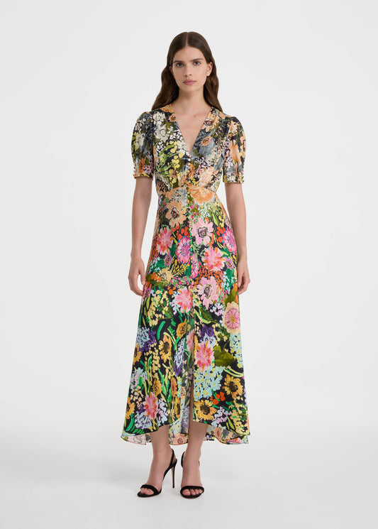 Lea Long Dress In Aster Garden Plmt by SALONI - view 1