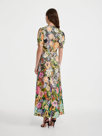 Lea Long Dress In Aster Garden Plmt by SALONI - view 3
