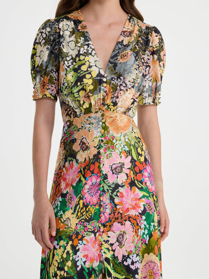 Lea Long Dress In Aster Garden Plmt by SALONI - view 2