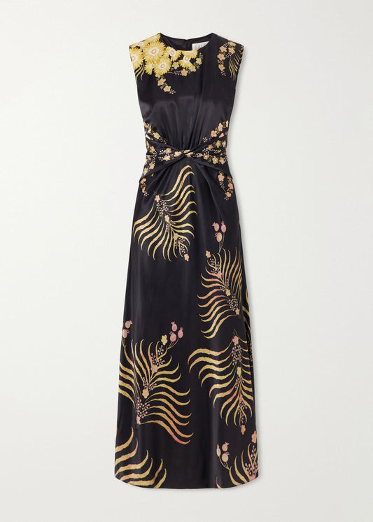 Gwen Dress In Golden Palm Plmt by SALONI - view 1