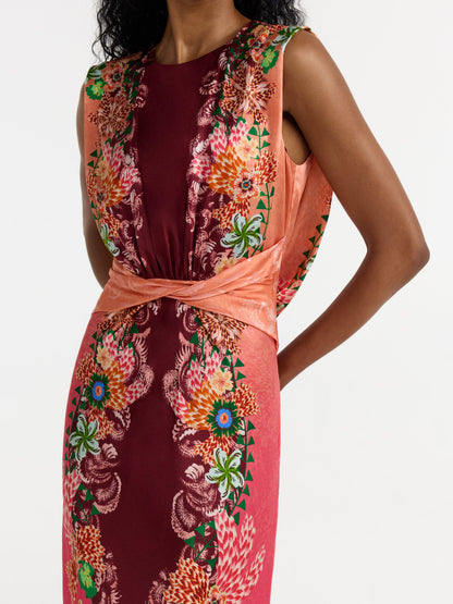 GWEN DRESS FIORI BORDER PLMT