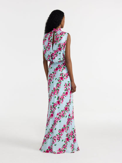 FLEUR BELLIS STRIPE PRINT MAXI DRESS