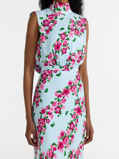 FLEUR BELLIS STRIPE PRINT MAXI DRESS