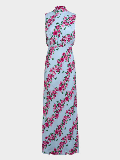 FLEUR BELLIS STRIPE PRINT MAXI DRESS