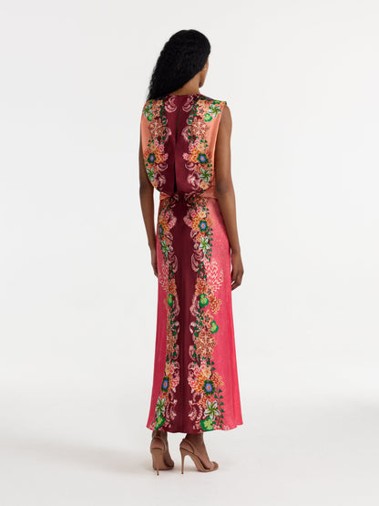 GWEN DRESS FIORI BORDER PLMT