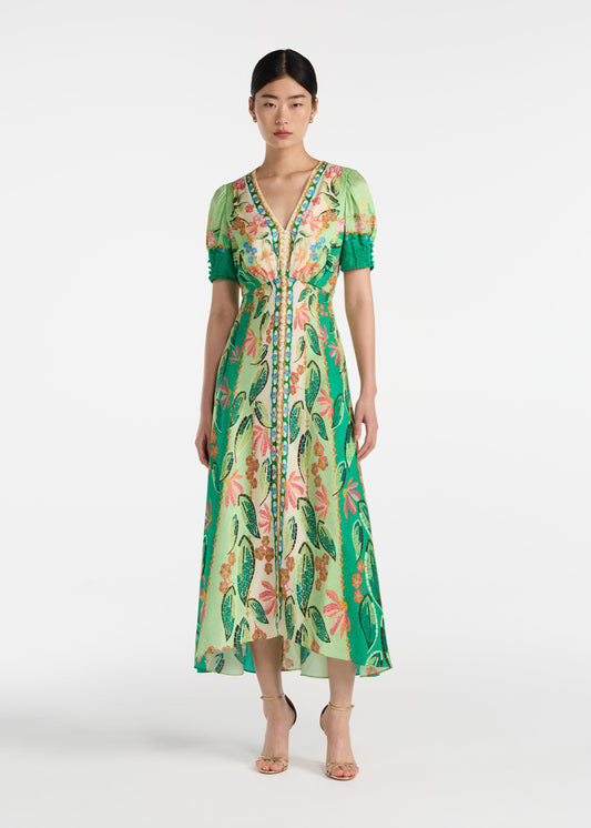 LEA LONG DRESS TERRAZZO JADE