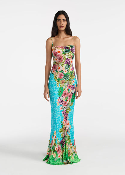 RENEE LONG DRESS PLUMERIA TRELLIS