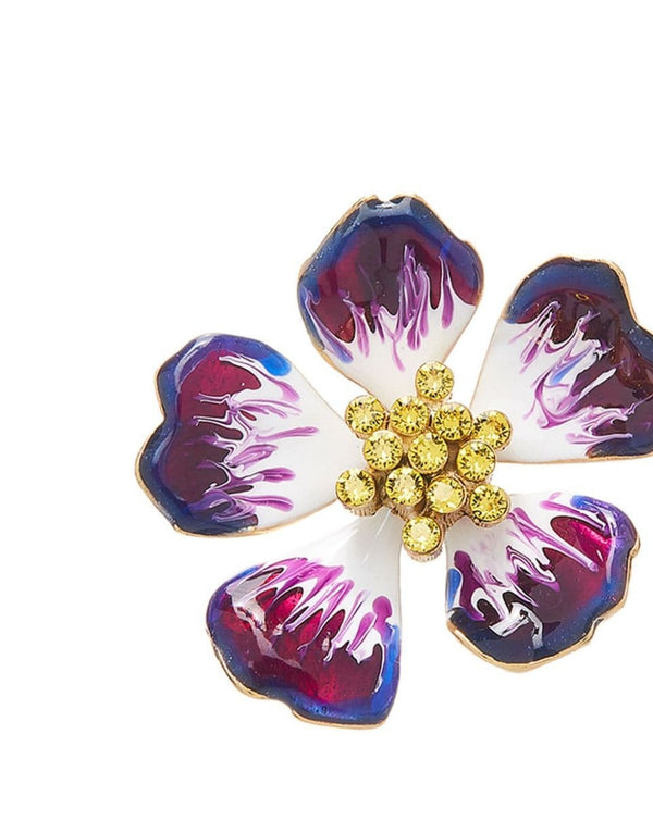 LARGE HAND PAINTED FLOWER PURPLE