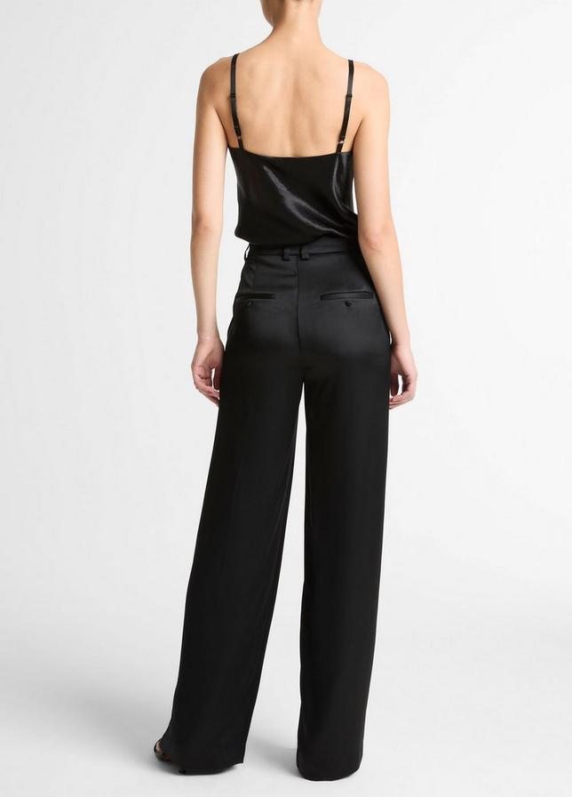 HIGH WAIST SATIN TROUSER BLACK