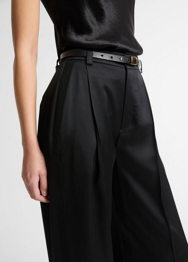 HIGH WAIST SATIN TROUSER BLACK