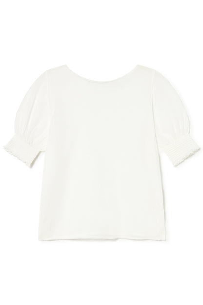SHEER KNITTED TOP W FULL SLEEVE ECRU