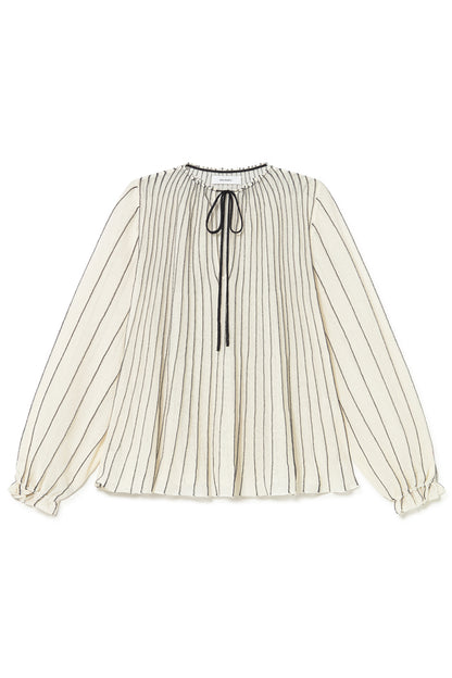 CREAM W BLACK STRIPE KAFTAN KNITTED BLOUSE