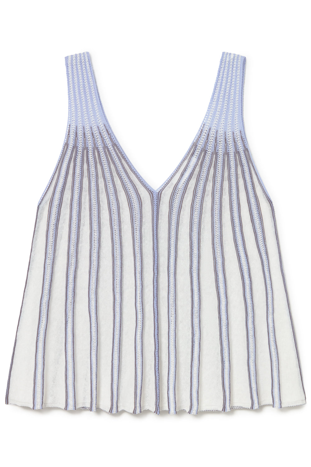 V-NECK KNITTED TOP BLUE SKY