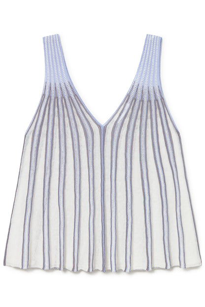 V-NECK KNITTED TOP BLUE SKY