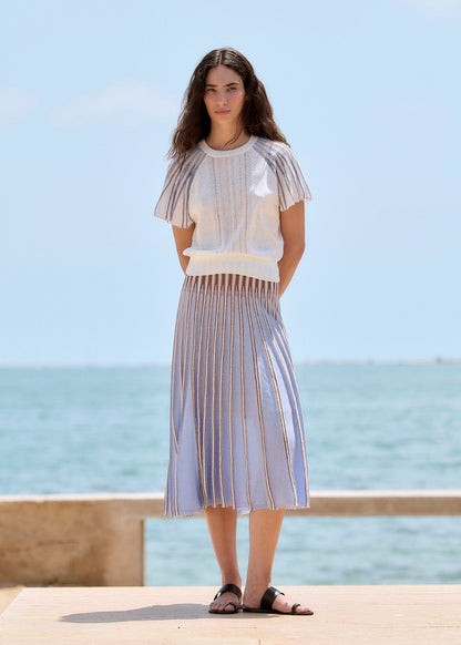 FULL KNITTED SKIRT BLUE SKY