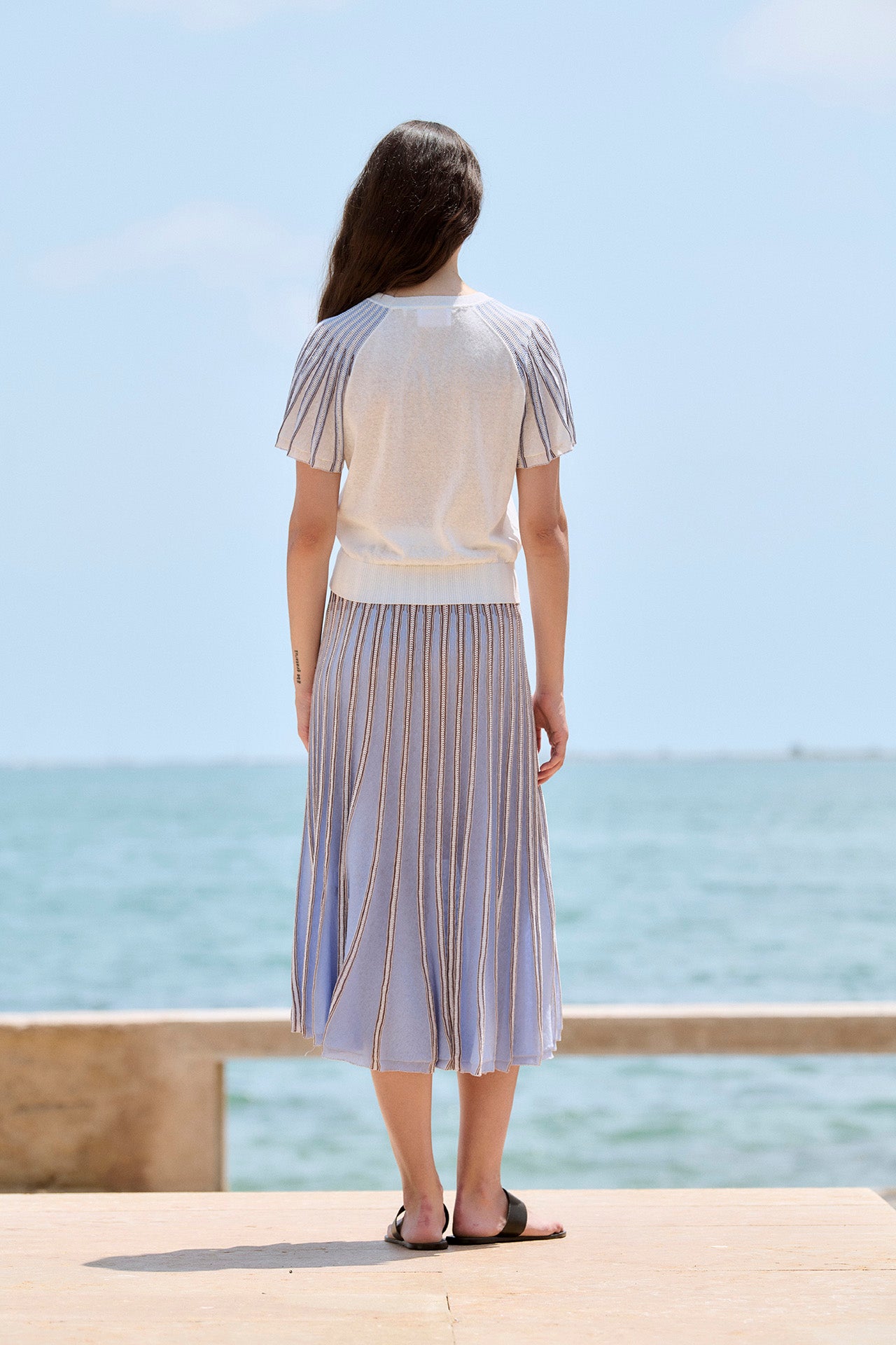 FULL KNITTED SKIRT BLUE SKY
