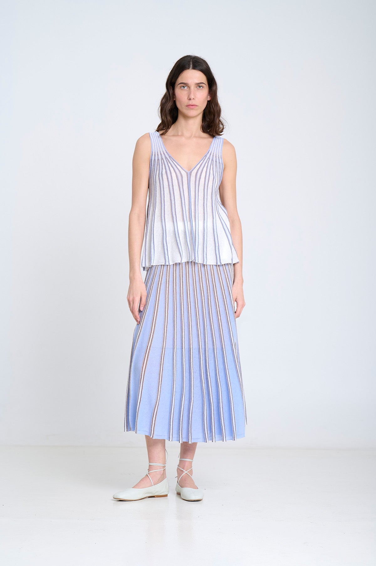 FULL KNITTED SKIRT BLUE SKY