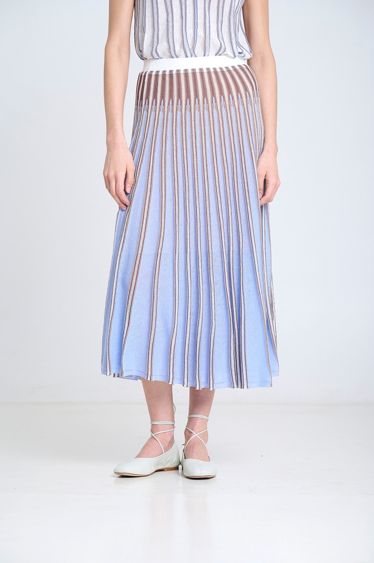 FULL KNITTED SKIRT BLUE SKY