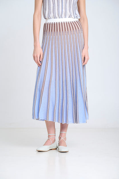 FULL KNITTED SKIRT BLUE SKY