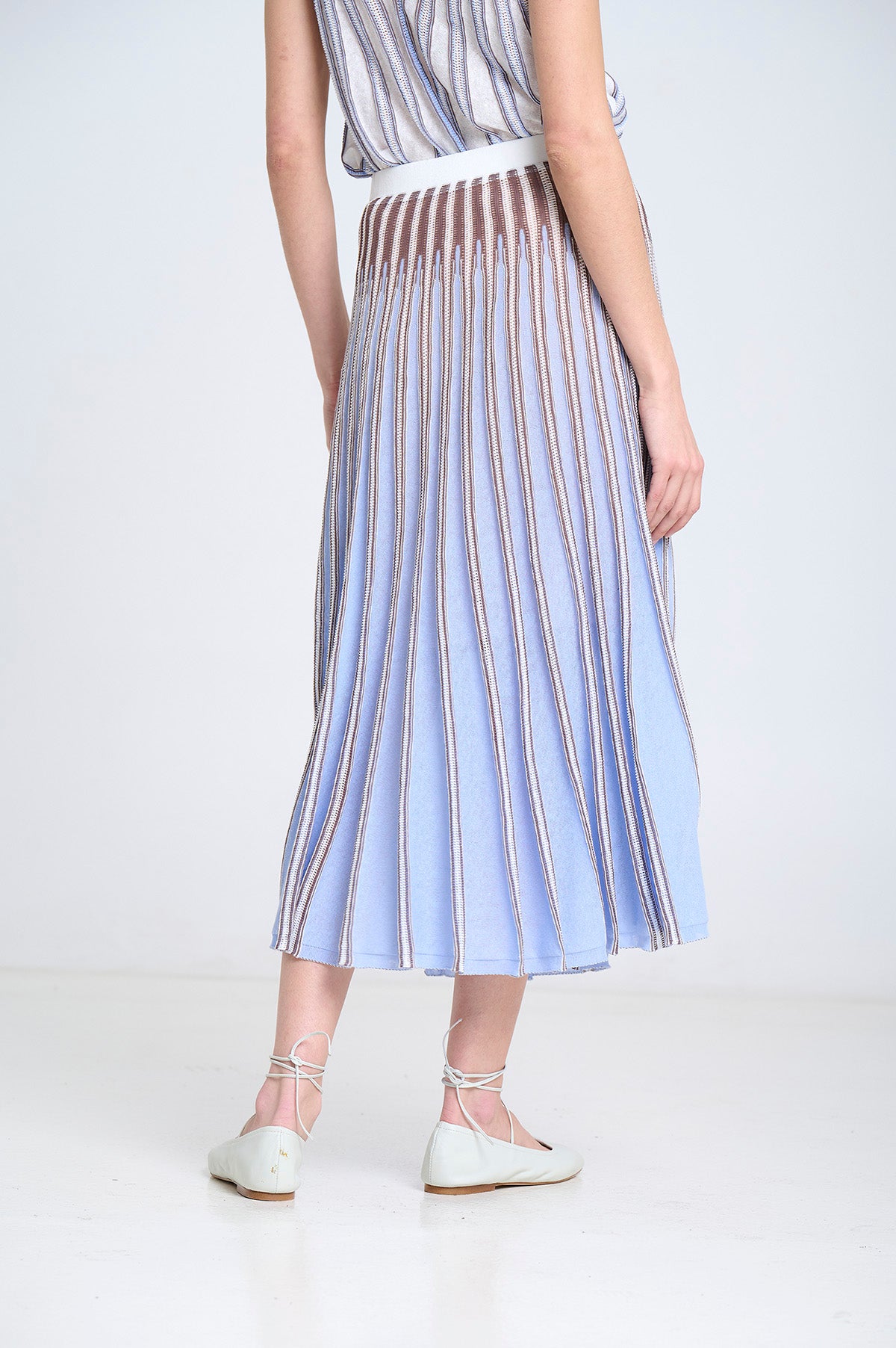 FULL KNITTED SKIRT BLUE SKY