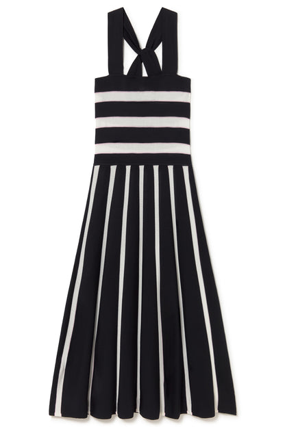NAUTICAL THICK STRIPE KNITTED DRESS IN UNIC