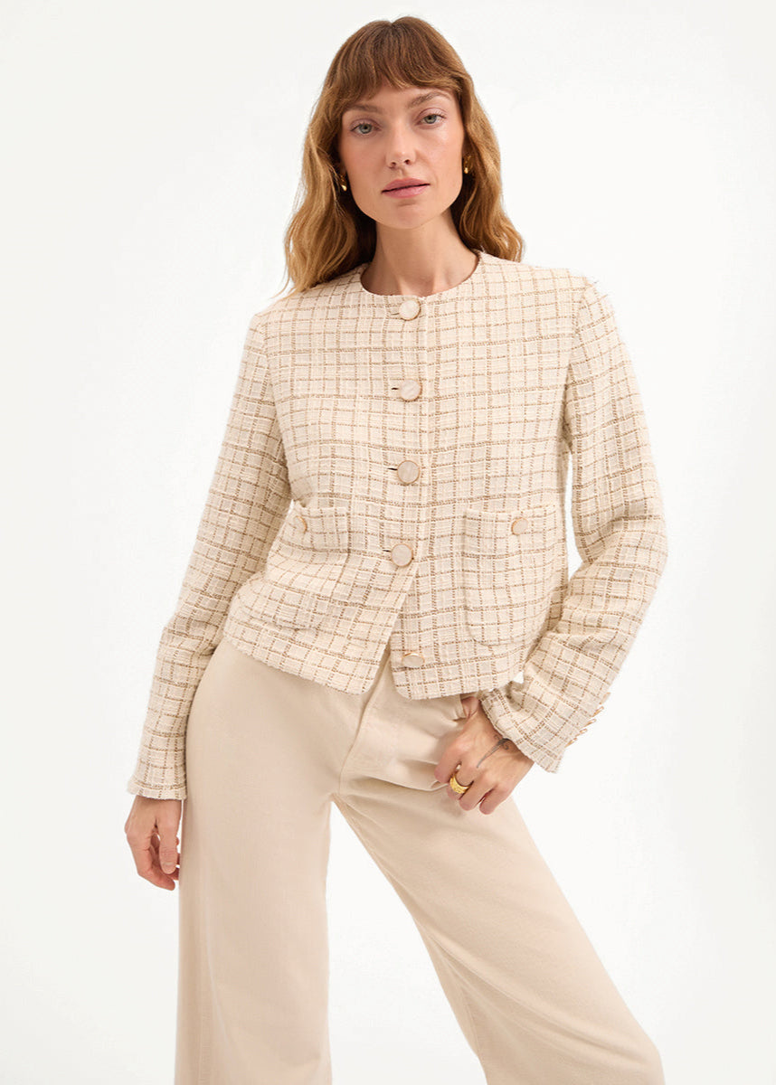 ANDREA METALLIC TWEED JACKET