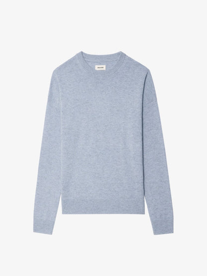 CLOUD CICI WS PATCH HEART CREW NECK KNIT