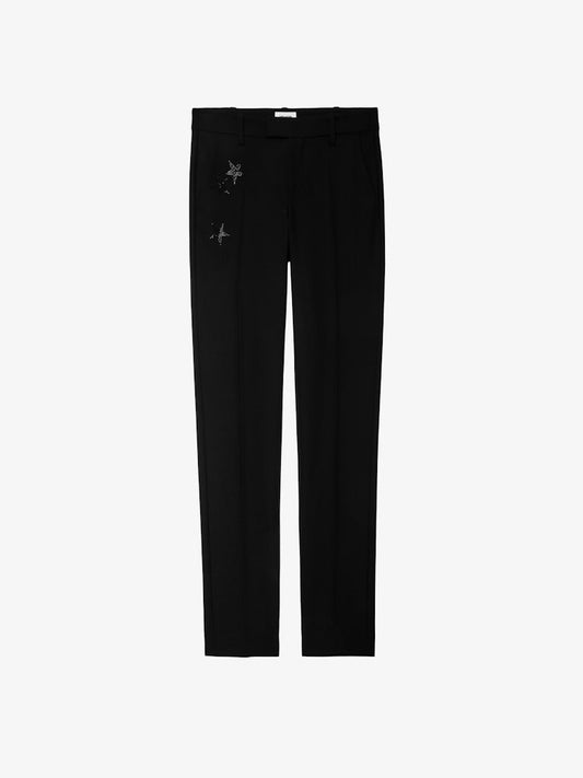 PRUNE STRASS STAR ECO TROUSERS
