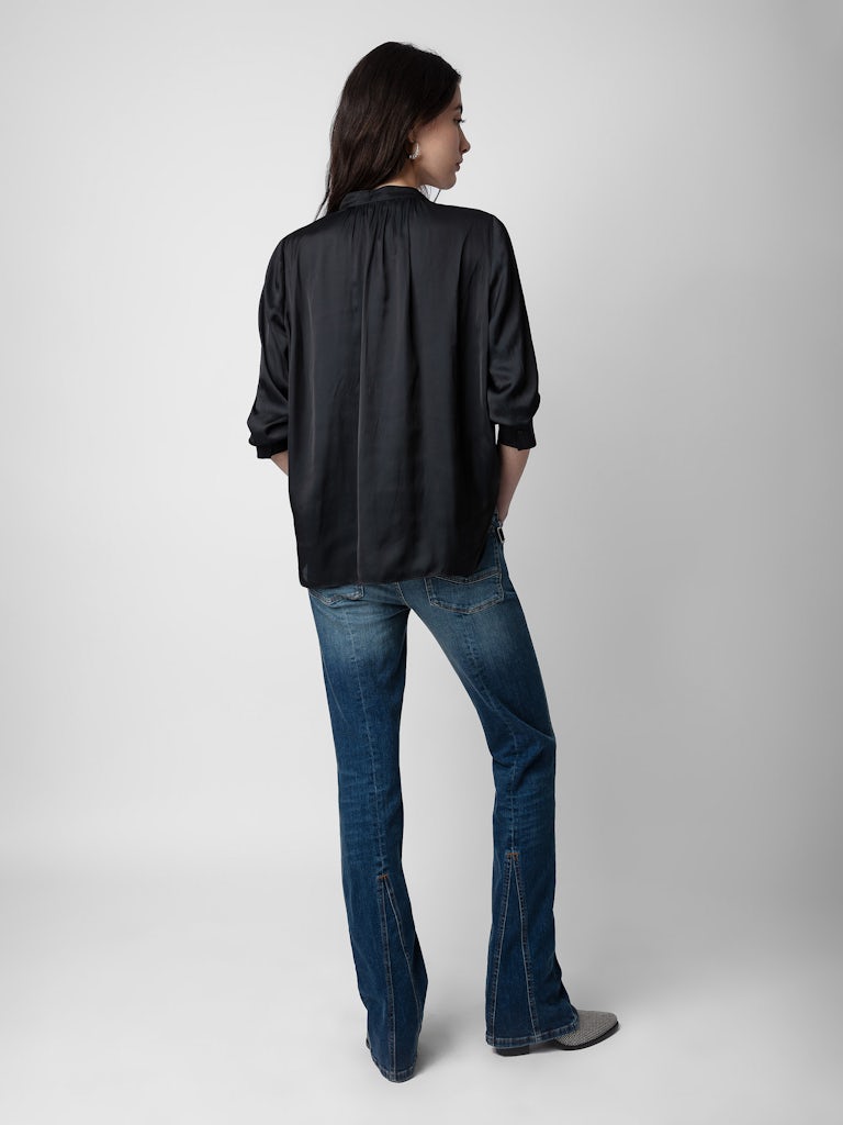 TINK SATIN PREM NOIR BLOUSE