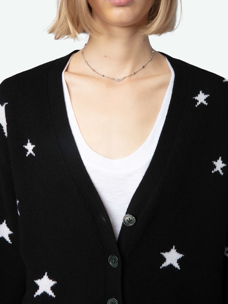 NOIR MIRKA WS STRASS LONG LINE CARDIGAN