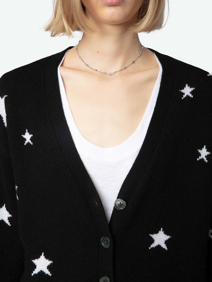 NOIR MIRKA WS STRASS LONG LINE CARDIGAN