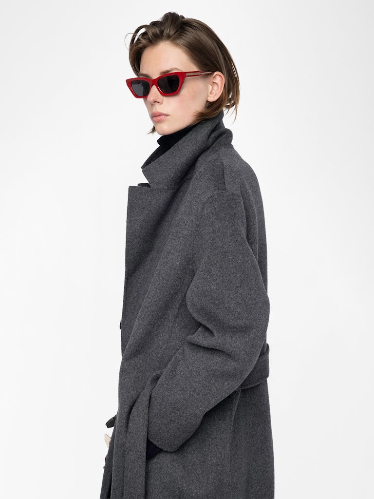 MELI LAINAGE WOOL BLEND WRAP COAT