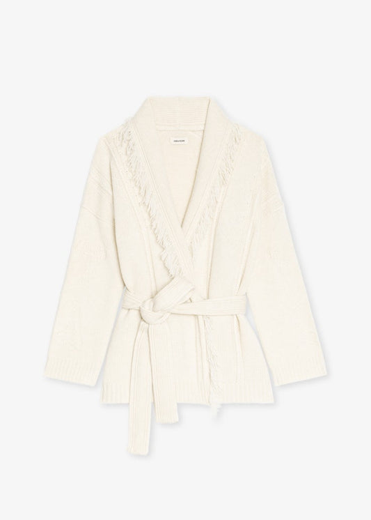 Cream-colored robe on a white background