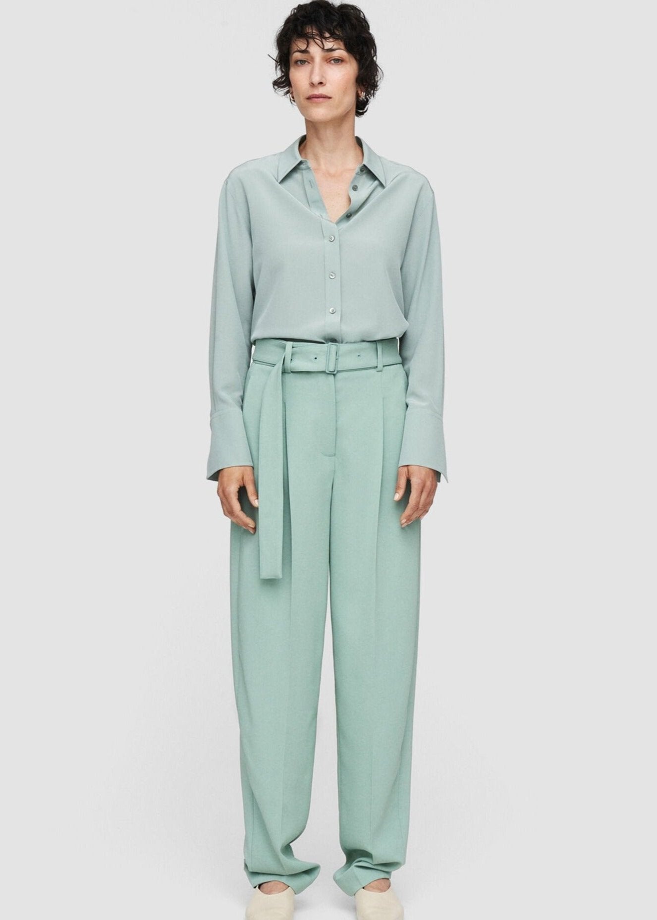 FLUID WOOL MELANG DEVONPOR TROUSERS