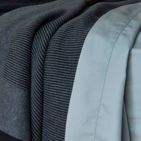 Pure Cotton King/Queen Blanket - Reversible Rib